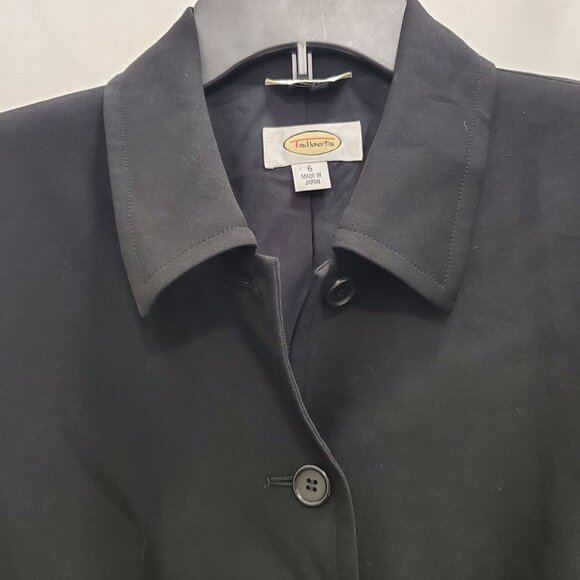 Talbots Vintage Black Italian Wool Button Front‎ Career Blazer Japan Made 6 - Picture 4 of 7